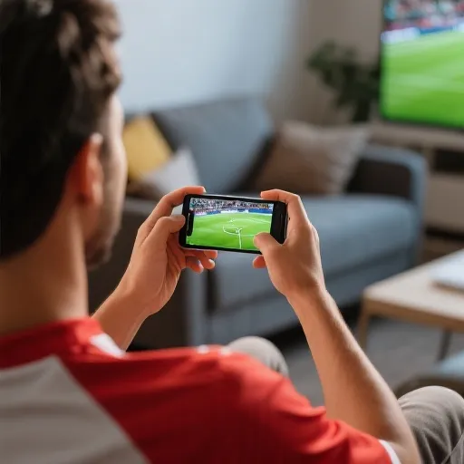 手機與電視觀賽示意圖